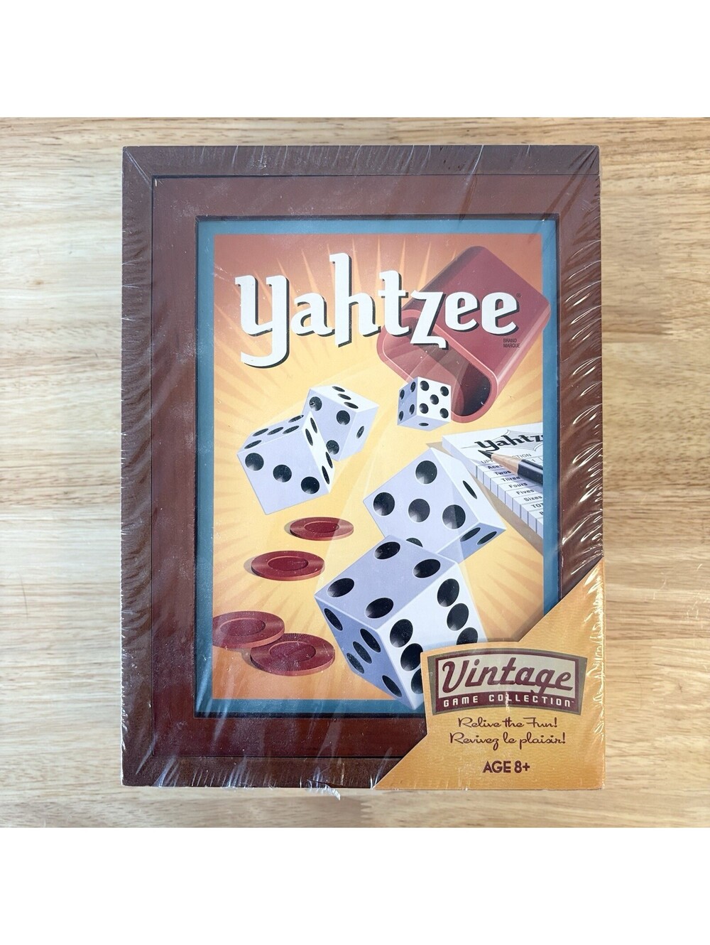 2011 Parker Brothers YAHTZEE Vintage Game Collection Wooden Bookshelf Edition
